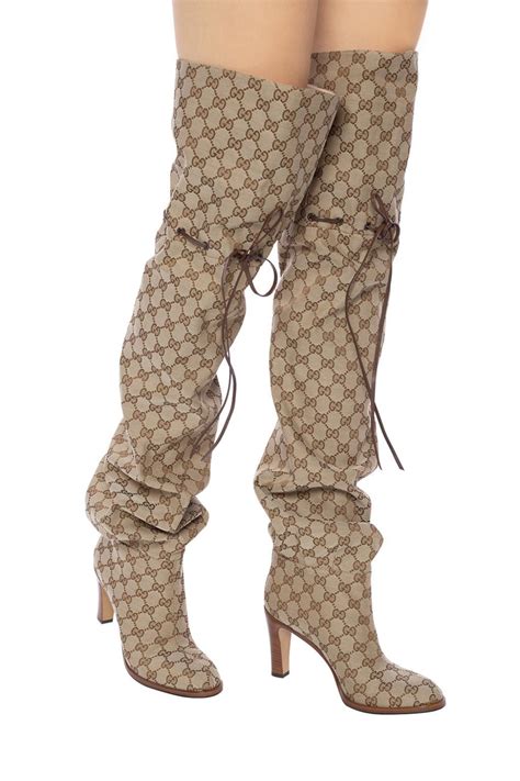 gucci boots white laces replica|gucci thigh high boots sale.